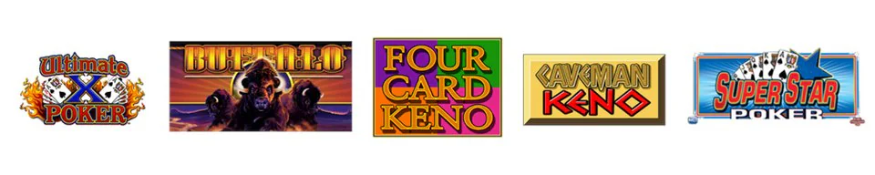 Collection of video poker and keno-style bartop gaming icons
